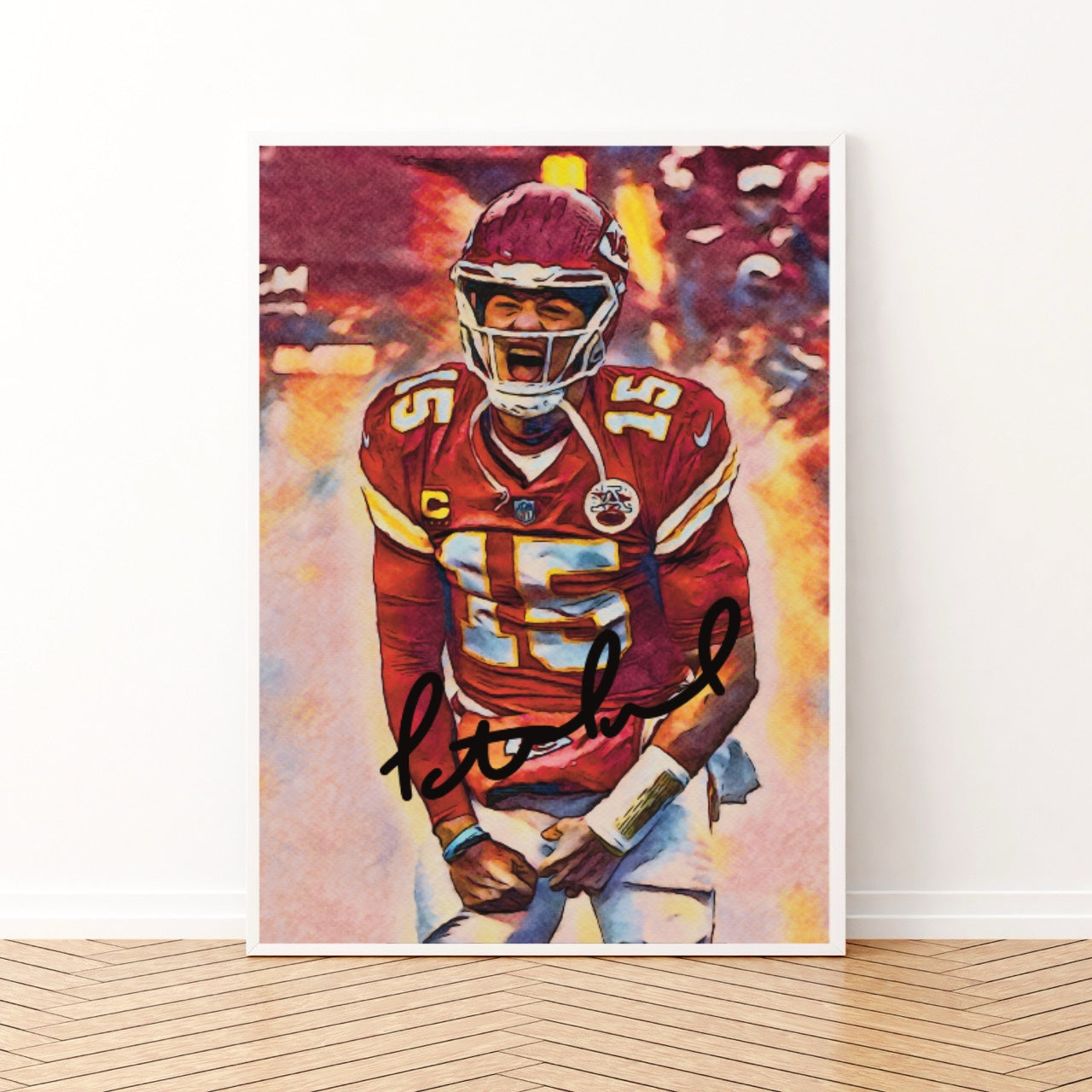 Patrick Mahomes Kansas City Chiefs Iconic Celebration Autografo Signature Series NFL SUPERBOWL