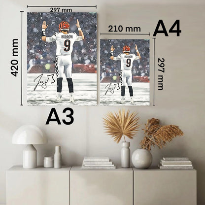 Joe Burrow Cincinnati Bengals Iconic Snow Game Autografo Signature Series NFL SUPERBOWL