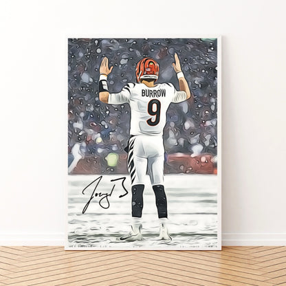 Joe Burrow Cincinnati Bengals Iconic Snow Game Autografo Signature Series NFL SUPERBOWL