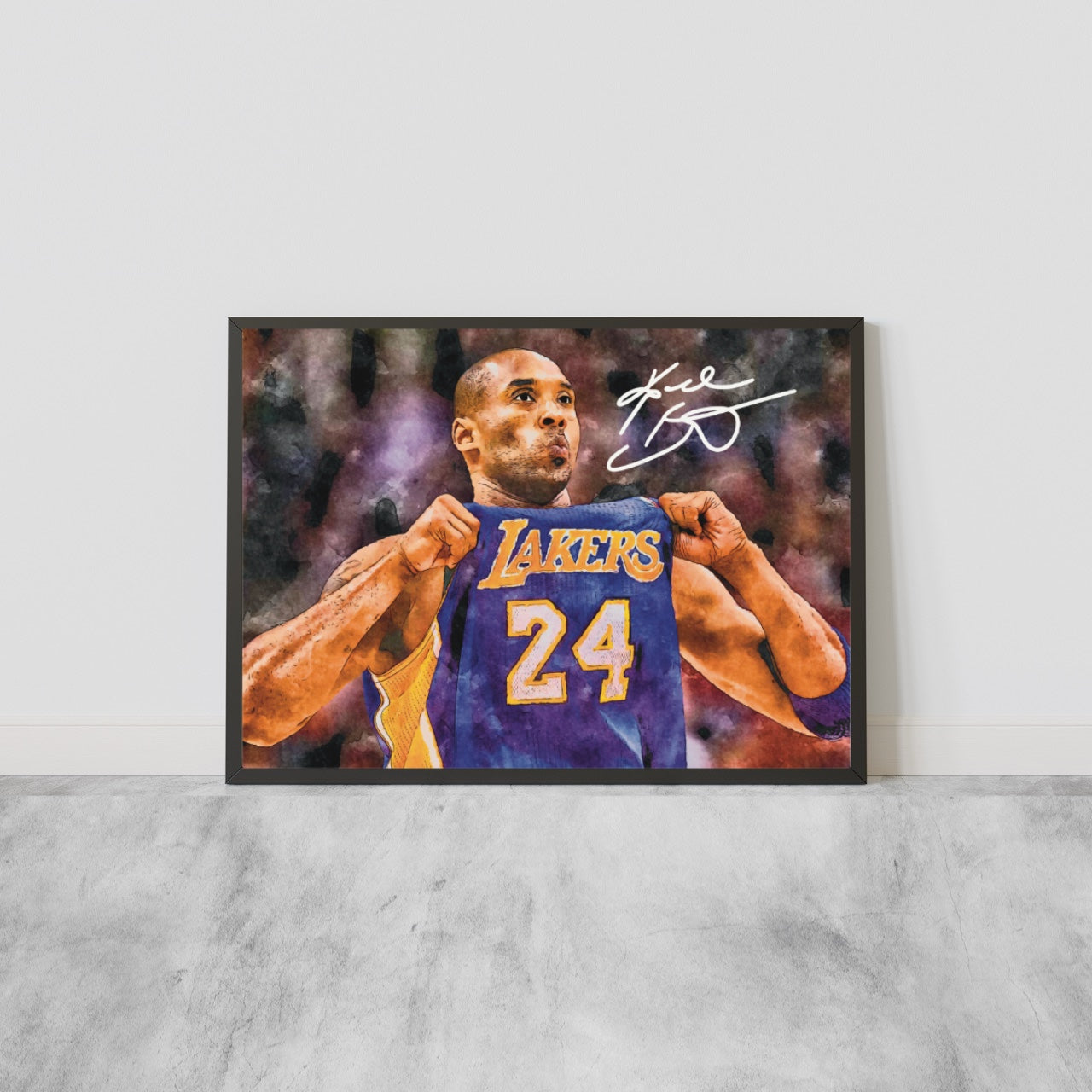 Kobe Bryant Los Angeles Lakers Autografo Signature Iconic Celebration NBA