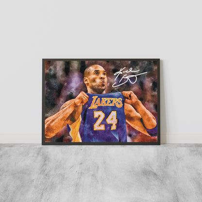 Kobe Bryant Los Angeles Lakers Autografo Signature Iconic Celebration NBA