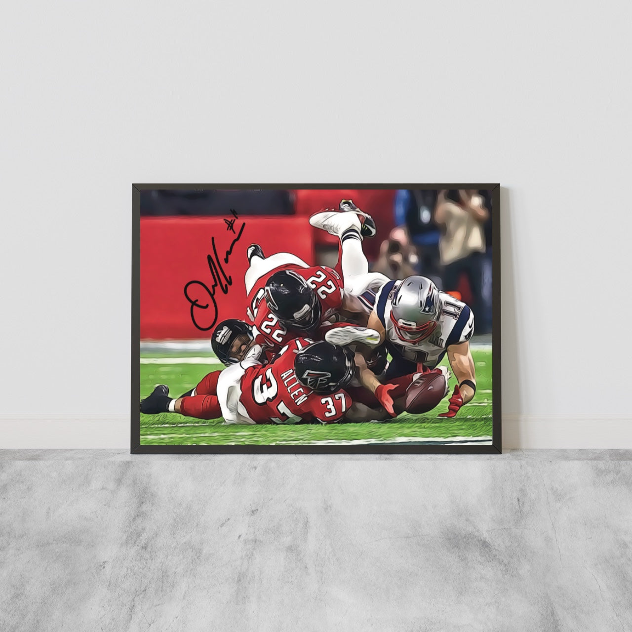 Julian Edelman New England Patriots Super Bowl Vs Atlanta Falcons 2017 Epic Catch Autografo Signature ICONIC Series NFL