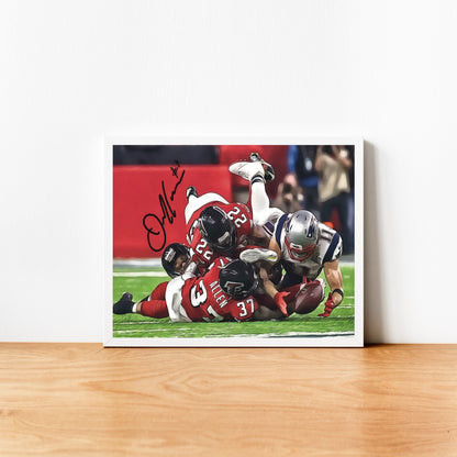 Julian Edelman New England Patriots Super Bowl Vs Atlanta Falcons 2017 Epic Catch Autografo Signature ICONIC Series NFL