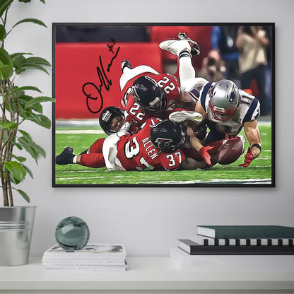 Julian Edelman New England Patriots Super Bowl Vs Atlanta Falcons 2017 Epic Catch Autografo Signature ICONIC Series NFL