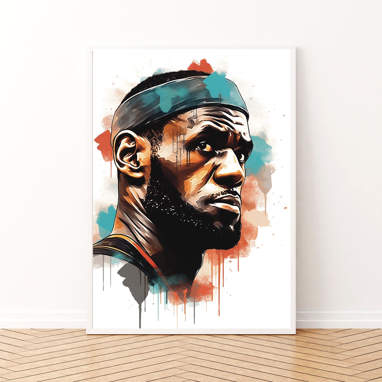 Lebron James Cleveland Cavaliers Watercolor Style