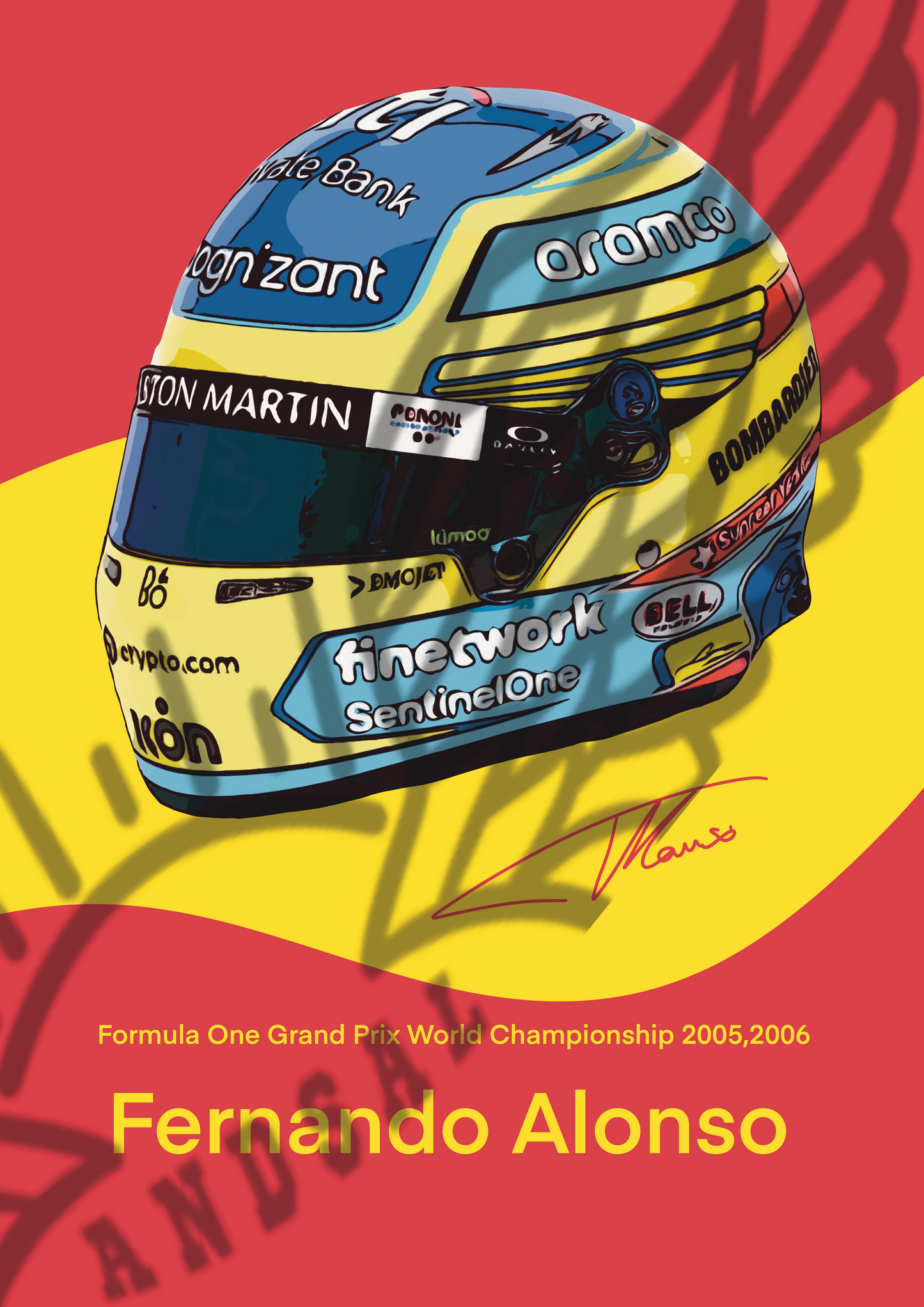 Fernando Alonso Casco Autografo