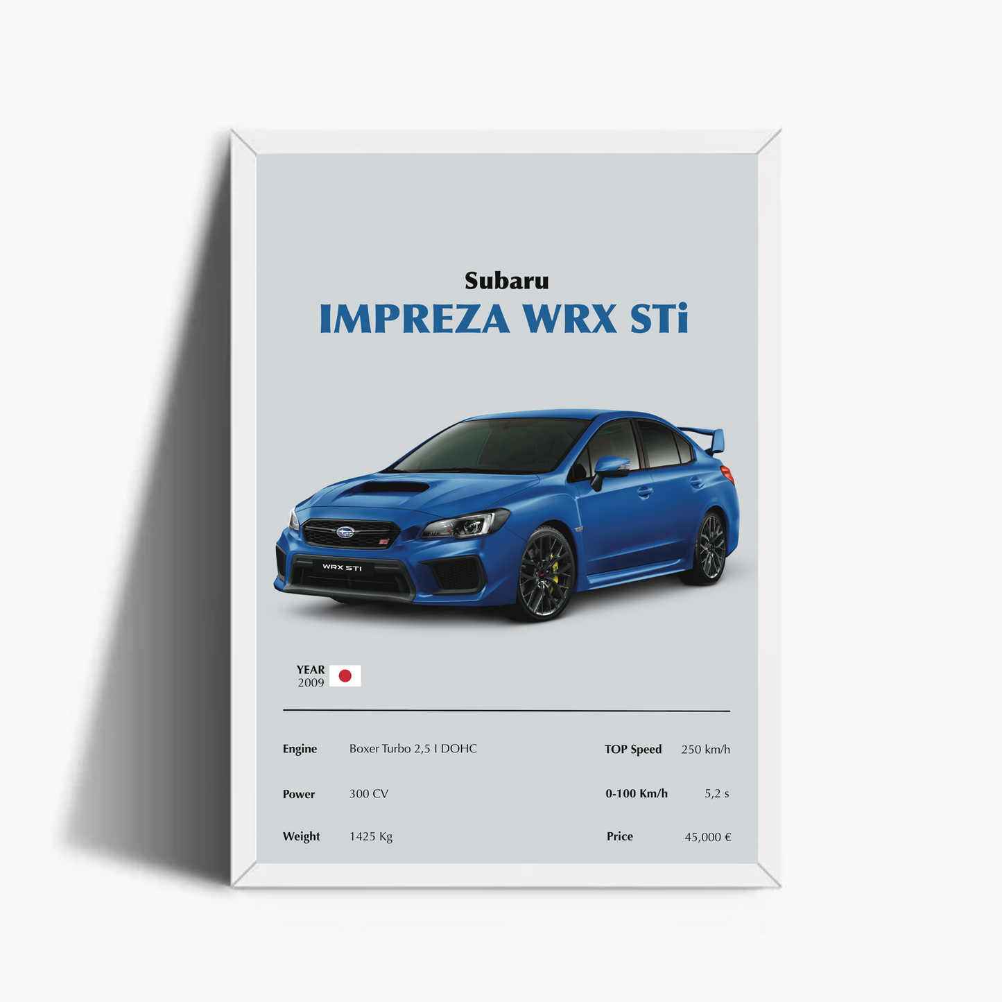 Subaru Impreza WRX STi Stampa Grafica Scheda Tecnica