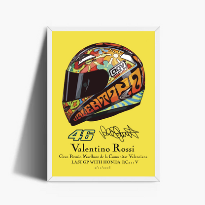 Valentino Rossi Valencia 2003 Casco Autografo