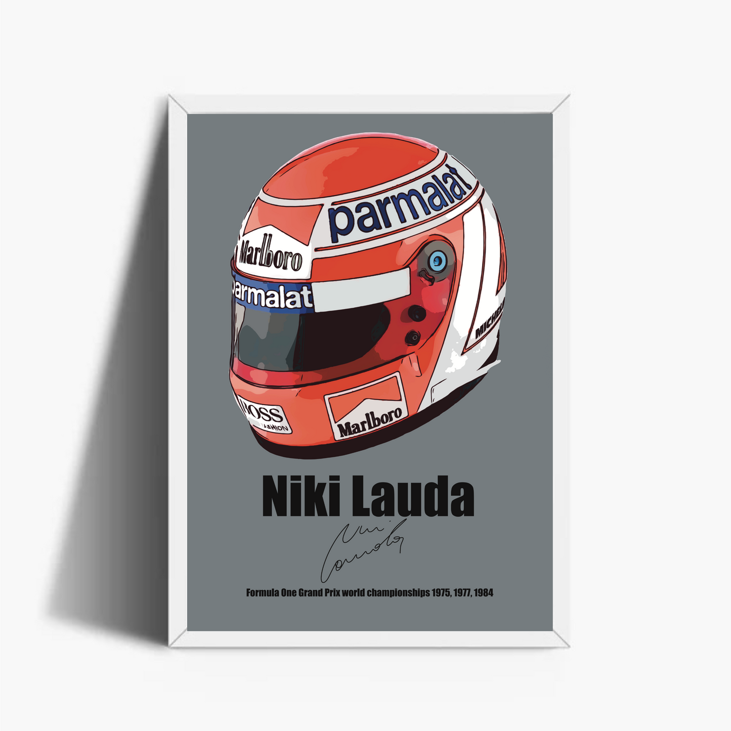 Niki Lauda Casco Autografo