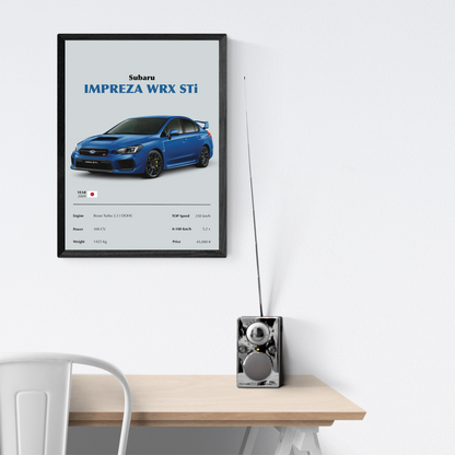 Subaru Impreza WRX STi Stampa Grafica Scheda Tecnica