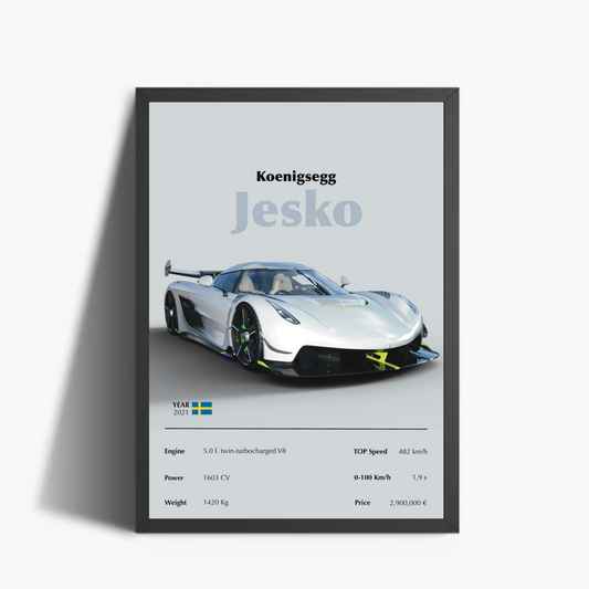 Koenigsegg Jesko Stampa Grafica Scheda Tecnica