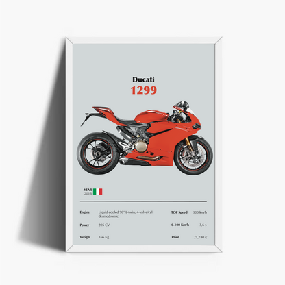 Ducati 1299 2015 Stampa Grafica Scheda Tecnica