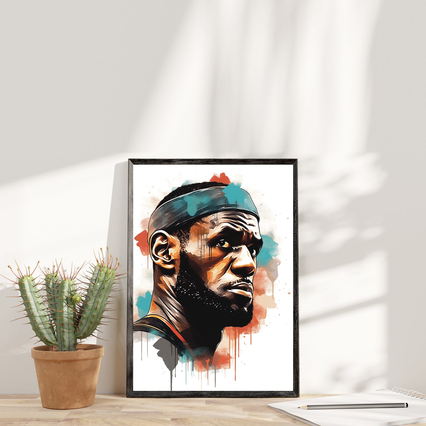 Lebron James Cleveland Cavaliers Watercolor Style