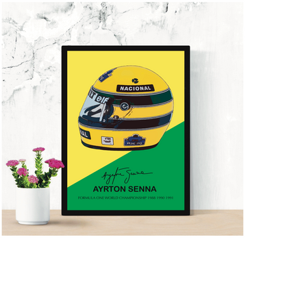 Ayrton Senna Casco Autografo