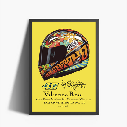 Valentino Rossi Valencia 2003 Casco Autografo