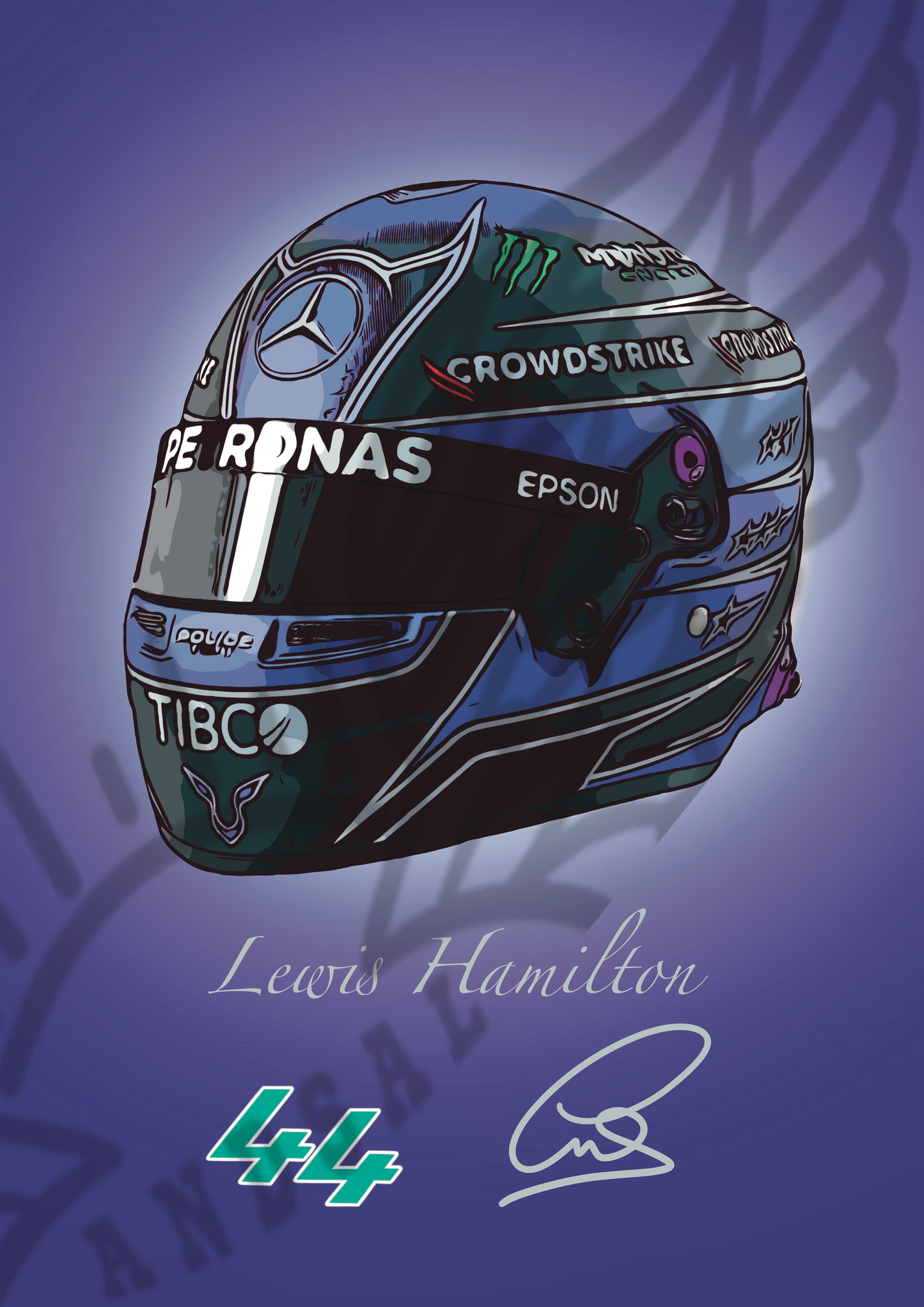 Lewis Hamilton Casco Autografo