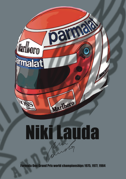 Niki Lauda Casco Autografo