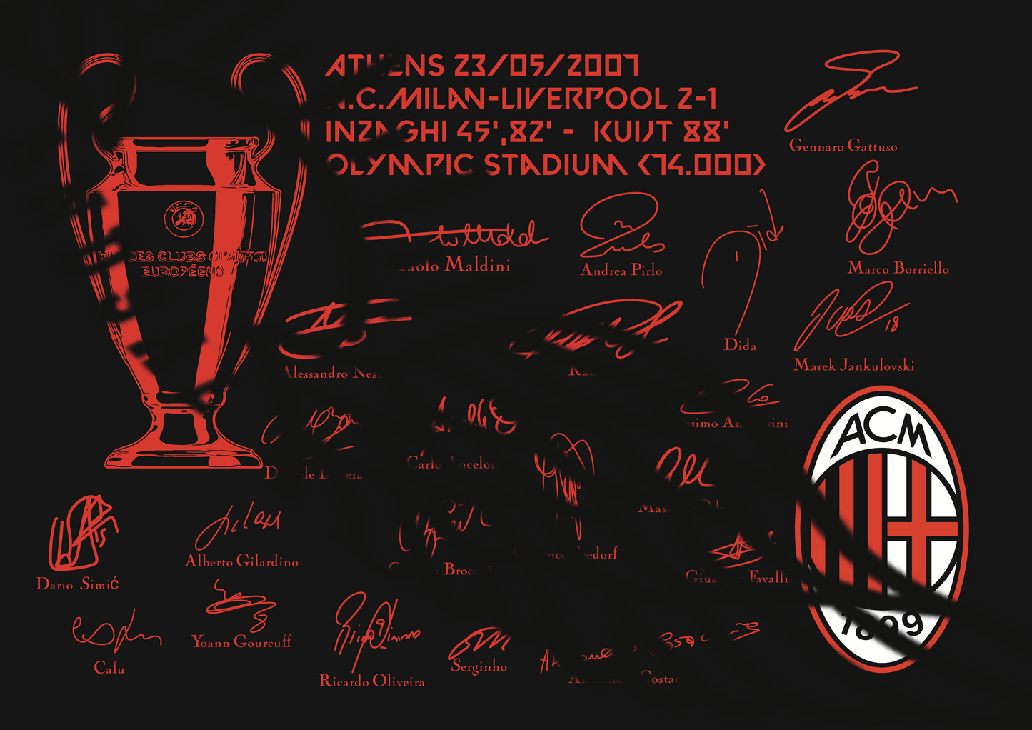 A.C.Milan Champions League 2007 Athens Signature